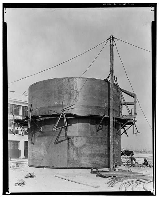 Ford Long Beach Assembly Plant Dec 27, 1931, EXTERIOR-PRESSED STEEL BUILDING, EAST SIDE, SHOWING EXTERIOR OF THE BONDERITE TANK 